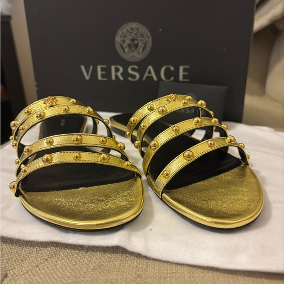 Versace Shoes - Versace Gold Strappy Sandals for a deer, sweet friend